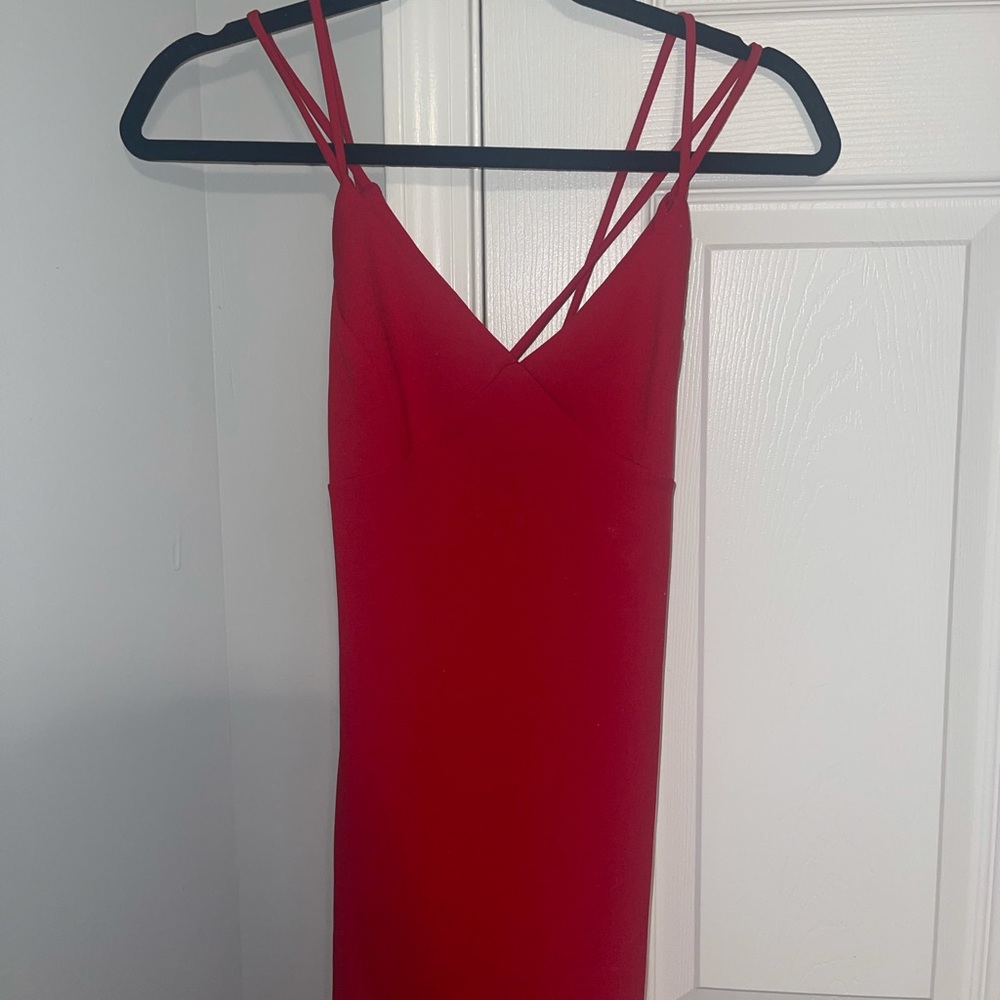 Red mini dress